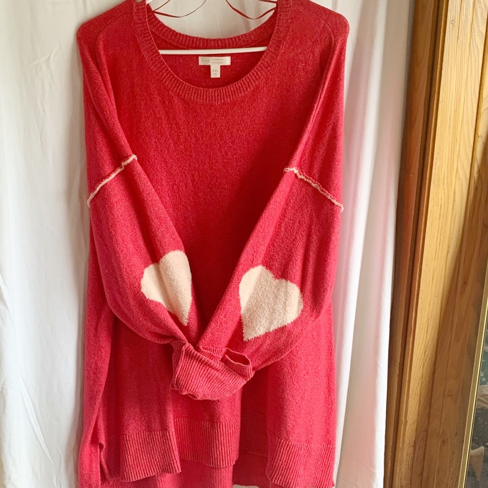 Lauren Conrad heart elbow patch sweater